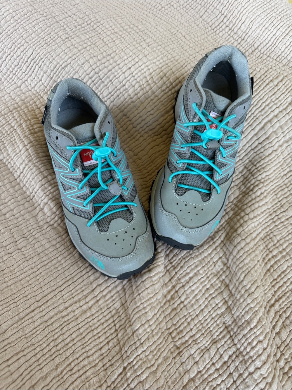 The North Face Kids Gray and Teal Trail Sneakers